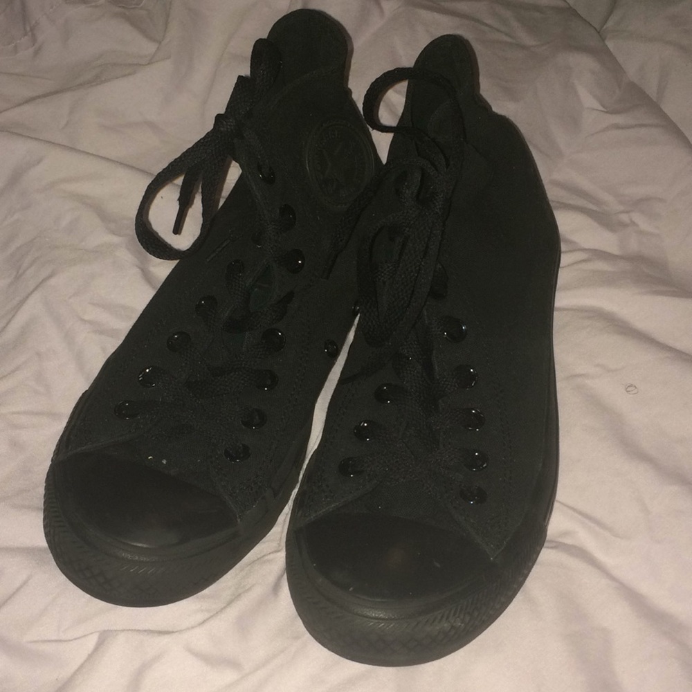 Solid Black High top Converse